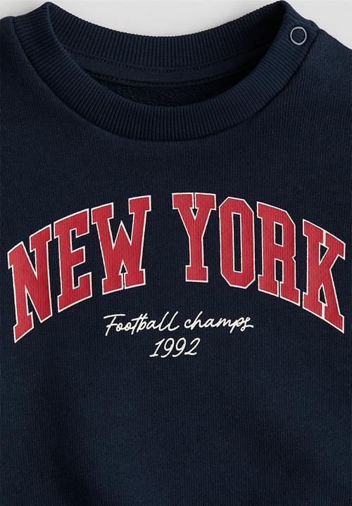 H&M - Printed sweatshirt - navy blue new york