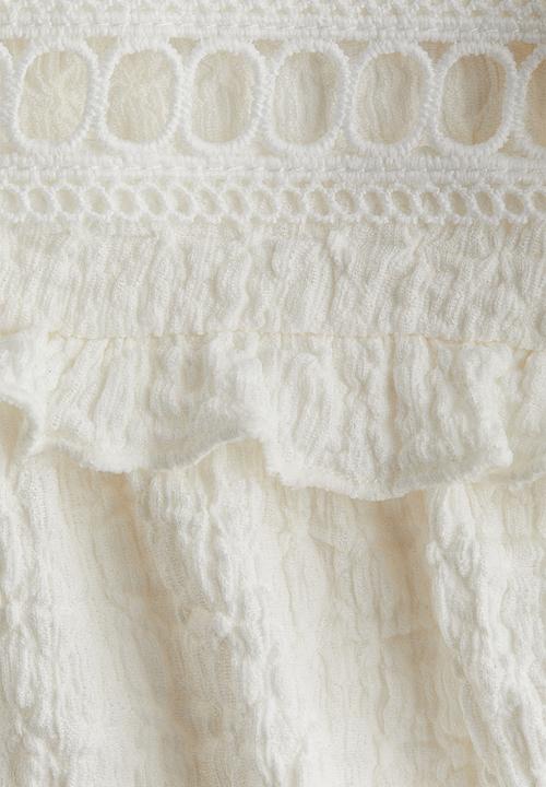 H&M - Textured jersey blouse - cream