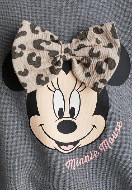 H&M - Printed brushed-inside sweatshirt - dark grey minnie mouse