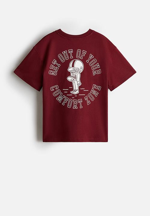 H&M - Oversized printed T-shirt - dark red/a game