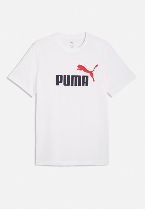 PUMA - ESS 2 Colour No. 1 Logo Tee - PUMA White-red