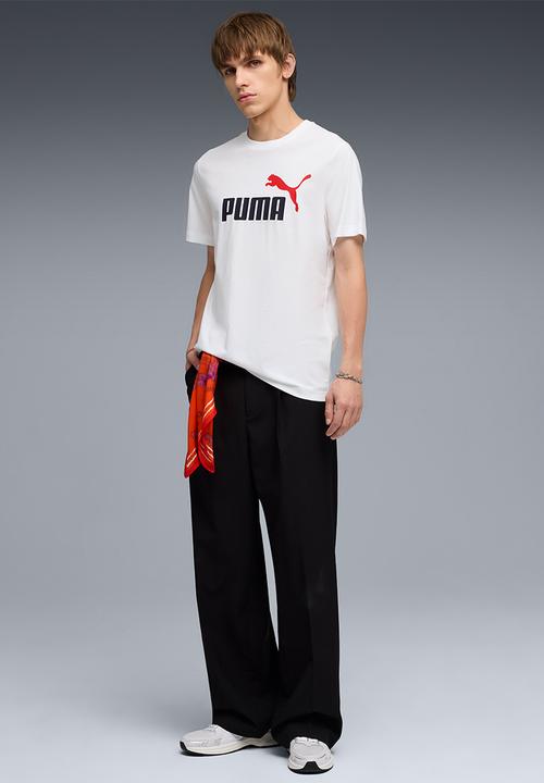 PUMA - ESS 2 Colour No. 1 Logo Tee - PUMA White-red
