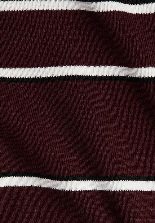 H&M - Long-sleeved jumper -  burgundy/white striped