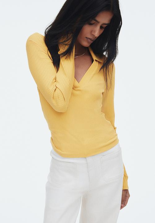 H&M - Ribbed collared top - yellow