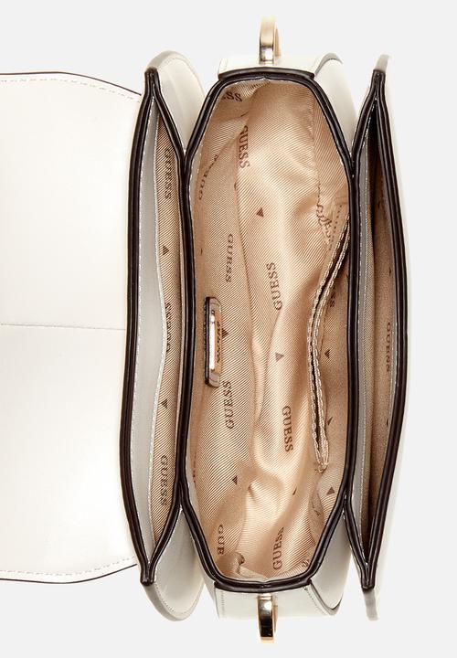 GUESS - Carrie mini flap crossbody bag- stone
