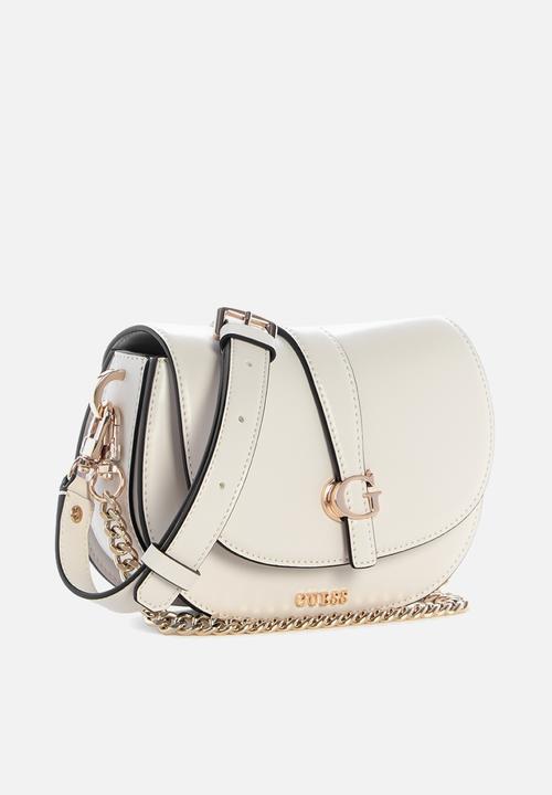 GUESS - Carrie mini flap crossbody bag- stone