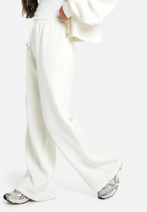 boohoo - Dsgn studio embroidered wide leg jogger - ecru