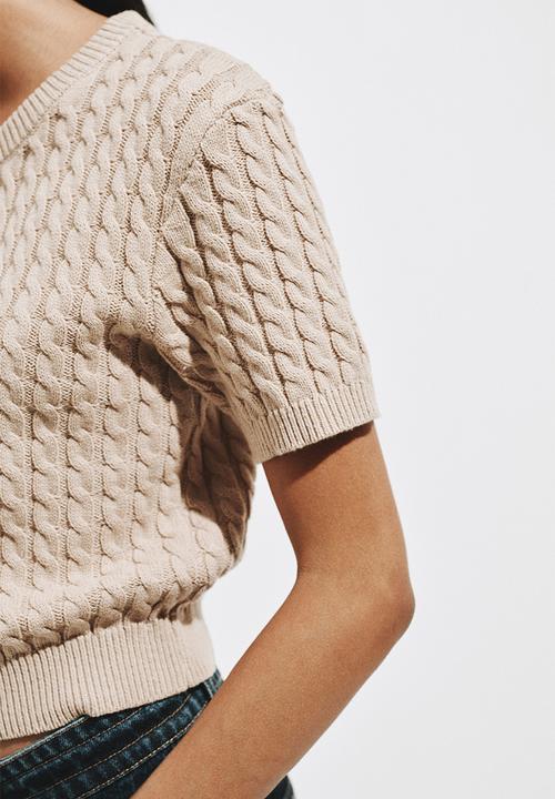 H&M - Cable-knit cardigan - light beige