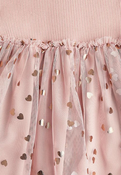 H&M - Tulle dress - dusty pink hearts 