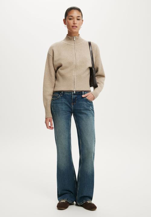 Cotton On - Cinched knit bomber - chai dust