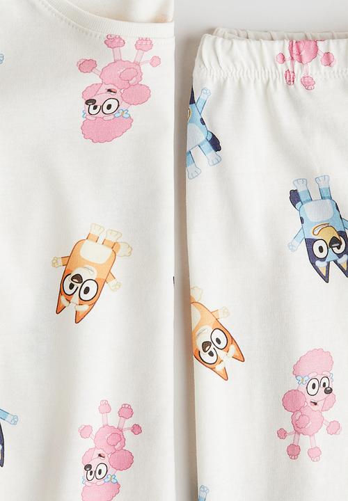 H&M - Jersey pyjamas - cream/bluey