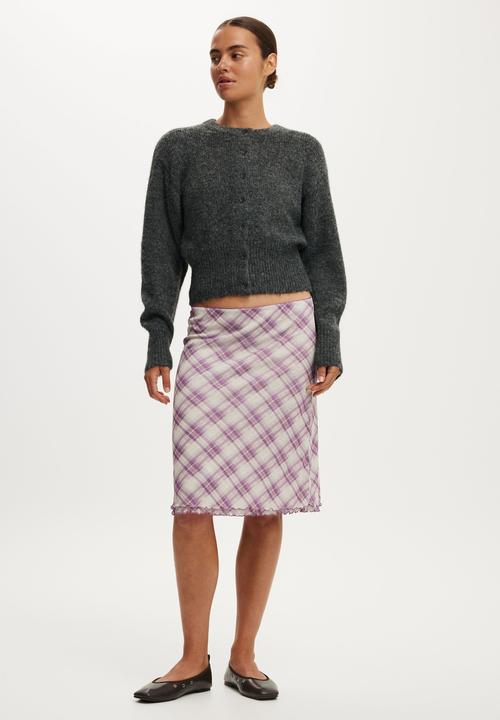 Cotton On - Luxe dreamy crew cardi - charcoal marle