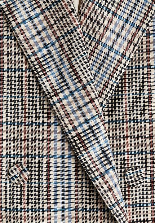 H&M - Oversized twill blazer - light grey checked