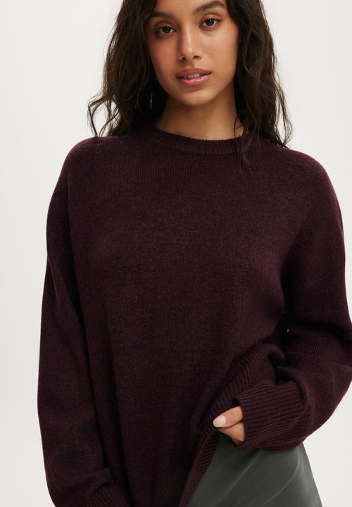 Cotton On - Luxe crew sweater - blackberry belle