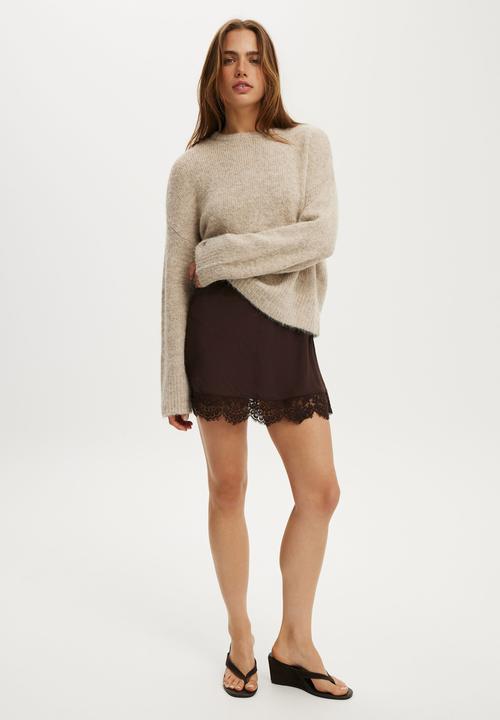 Cotton On - Luxe crew sweater - dreamy chai dust marle