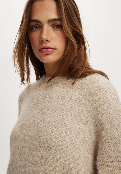 Cotton On - Luxe crew sweater - dreamy chai dust marle