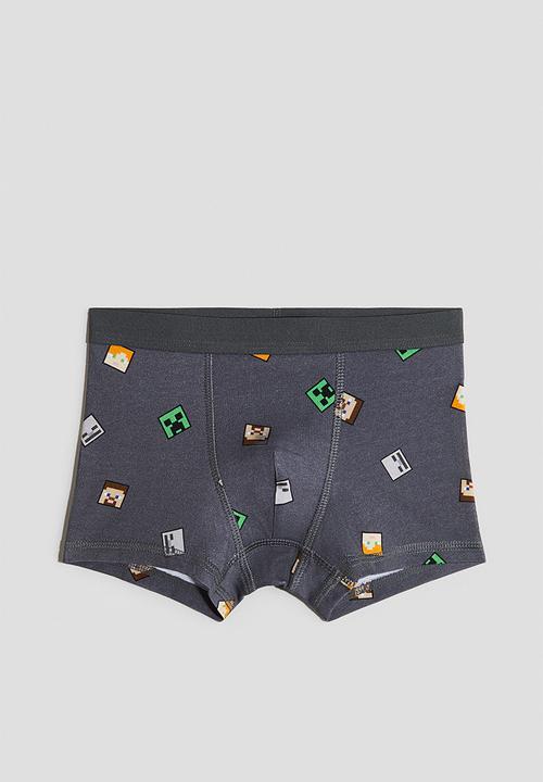 H&M - 5-pack trunks - dark grey minecraft 