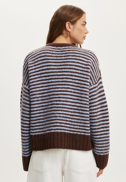 Cotton On - Luxe crew sweater - lofty iced marine oak stripe