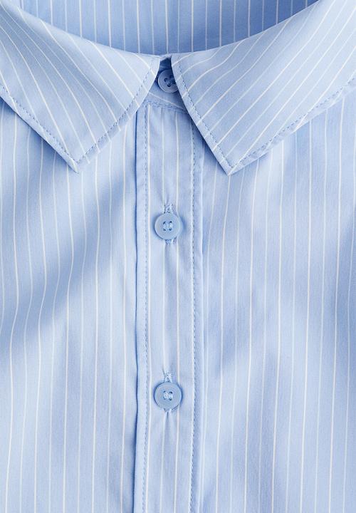 H&M - Short-sleeved shirt - light blue striped