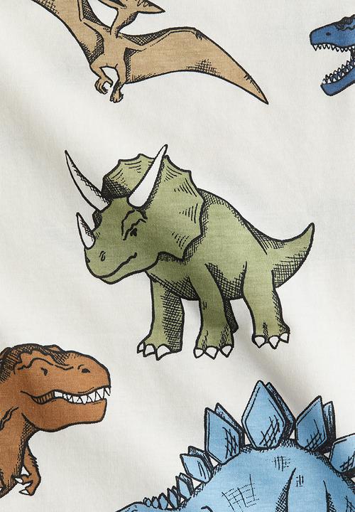 H&M - Printed t-shirt - light beige dinosaurs