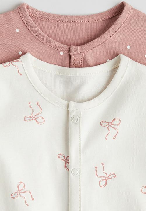 H&M - 2-pack patterned cotton pyjamas - pink bows