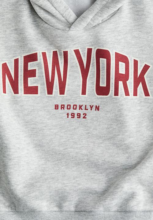 H&M - Printed hoodie - grey marl/new york
