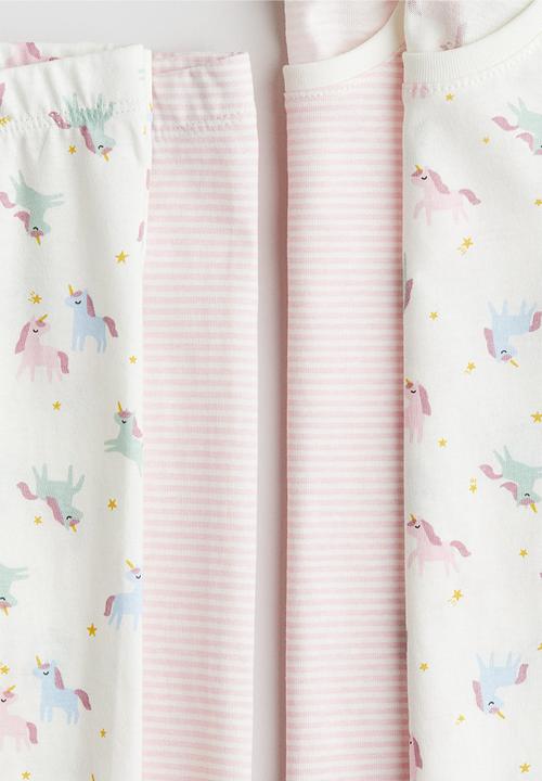 H&M - 2-pack jersey pyjamas - light pink/unicorns