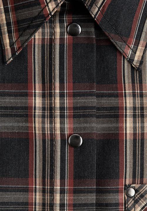 H&M - Shoulder-pad shirt - black checked 