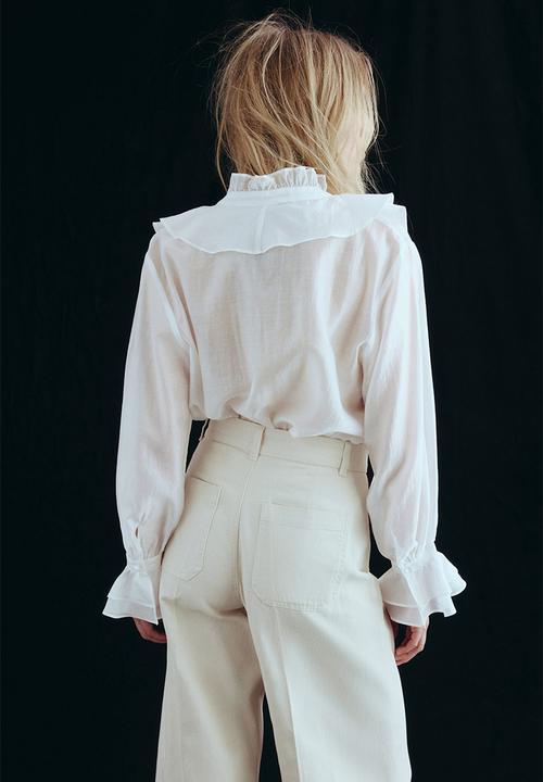 H&M - Flounced blouse - white