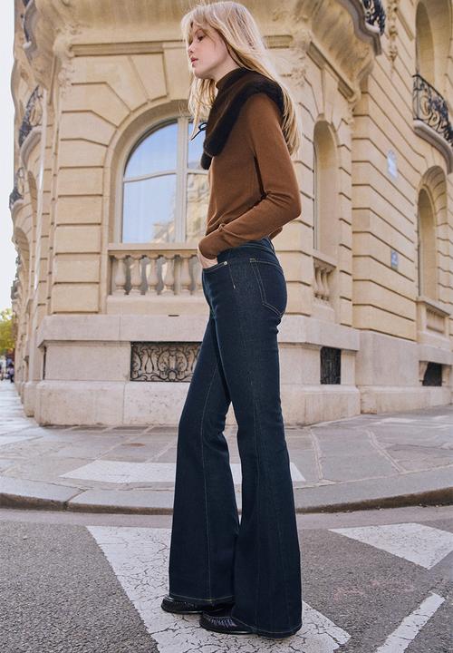 H&M - Flared high jeans - dark denim blue
