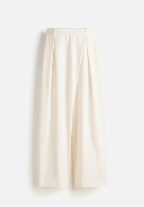 H&M - Wide wrapover trousers - white