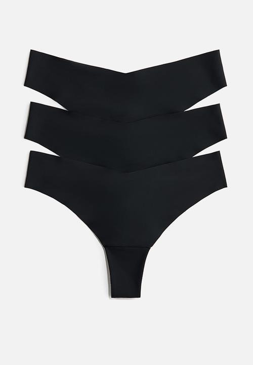 H&M - 3 pack microfibre brazilian briefs - black