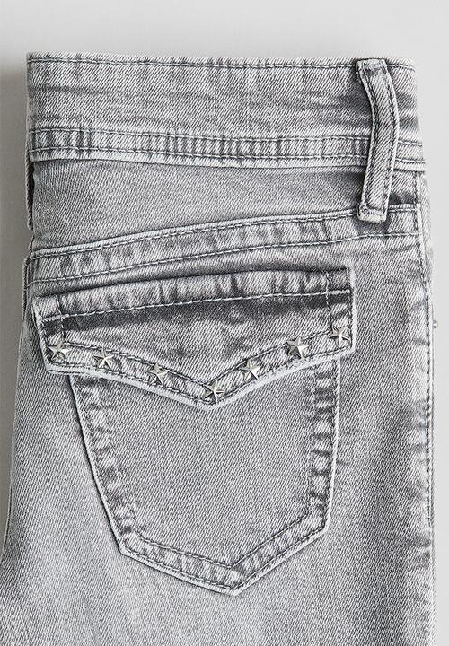 H&M - Flared leg low jeans - light denim grey