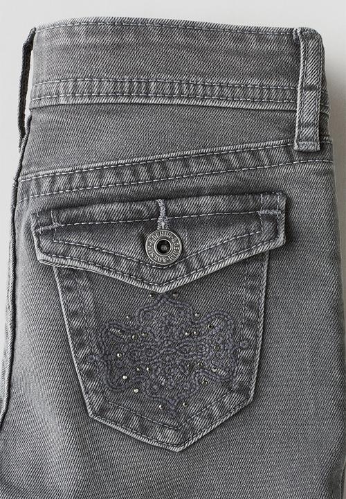 H&M - Flared leg low jeans - denim grey 