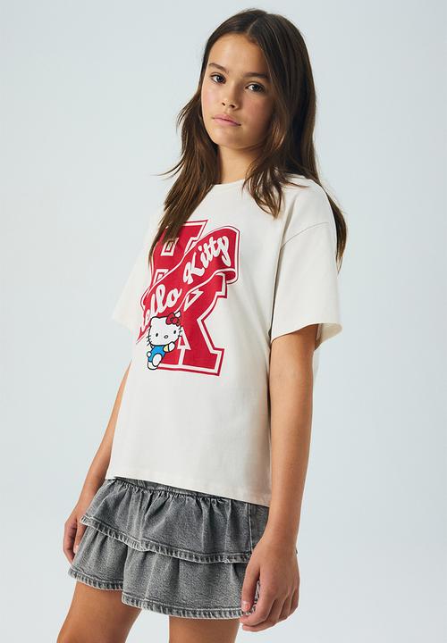H&M - Printed cotton T-shirt - white/hello kitty 