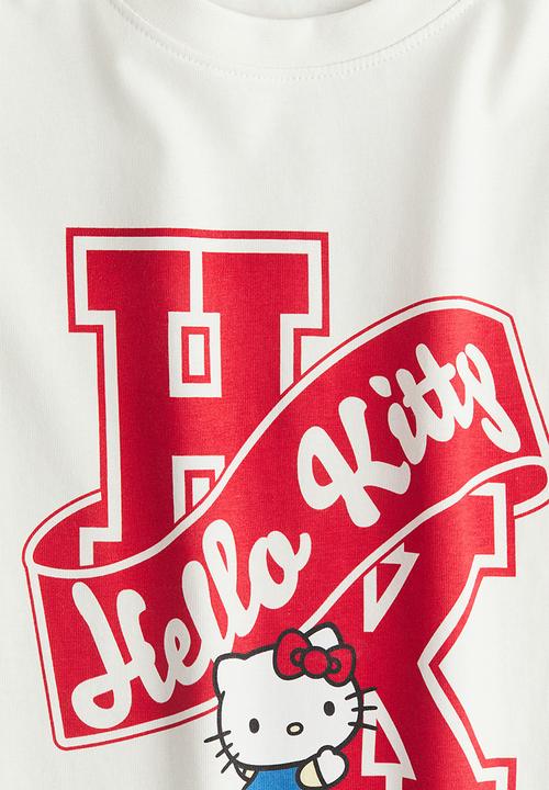 H&M - Printed cotton T-shirt - white/hello kitty 