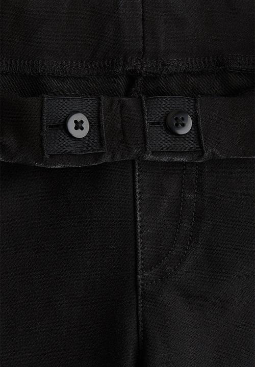 H&M - Wide denim-look trousers - black stars