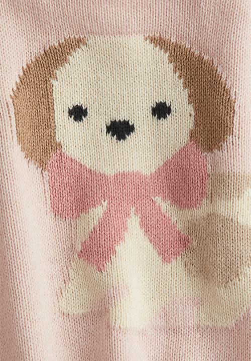 H&M - Jacquard-knit jumper - light pink dog