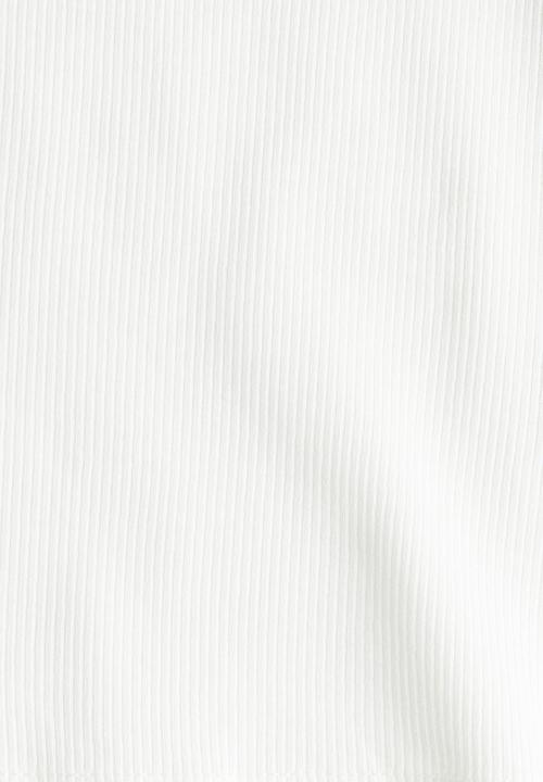 H&M - Overlock-detail cotton top - white