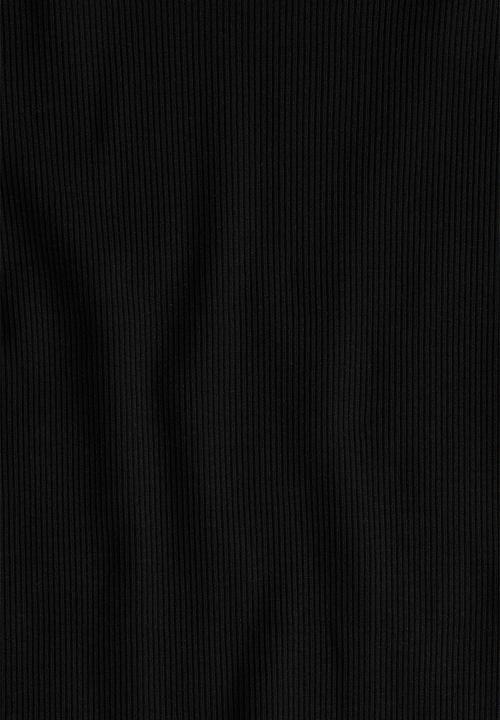 H&M - Overlock-detail cotton top - black
