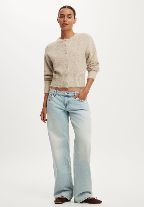 Cotton On - Luxe dreamy crew cardi - chai dust marle