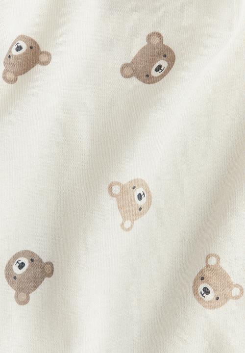 H&M - 2-Pack long-sleeved bodysuits - dark beige bears