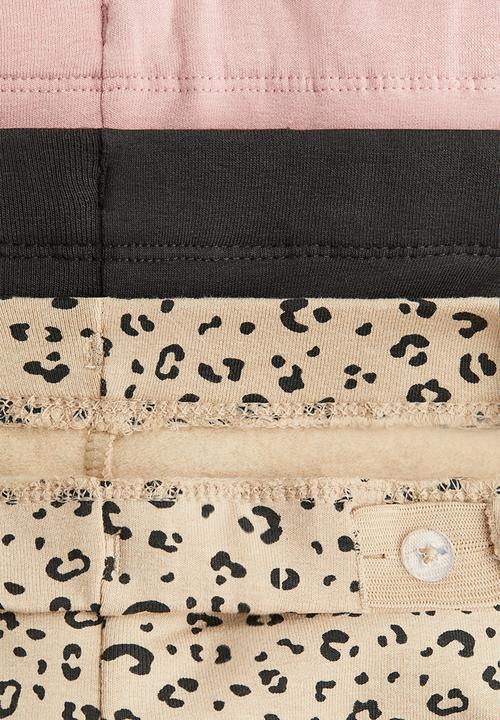 H&M - 3-pack brushed-inside jersey leggings - pink/leopard print