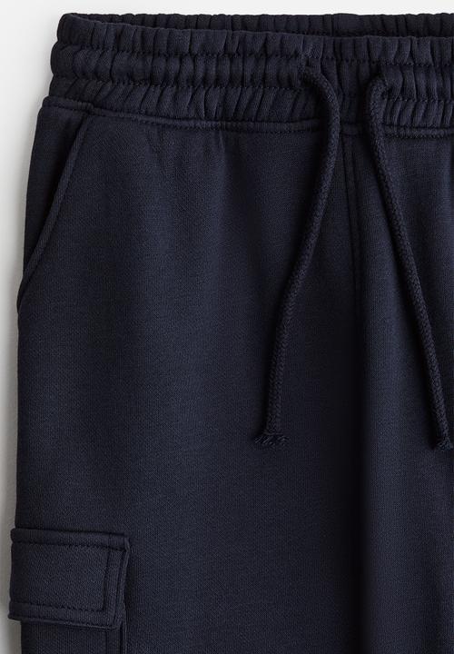 H&M - Brushed-inside cargo joggers - navy blue