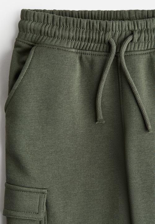 H&M - Brushed-inside cargo joggers - khaki green