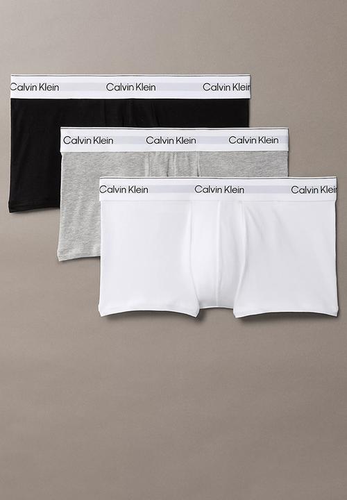 Calvin Klein - Low Rise Trunk 3 Pack - Grey Heather, White, Black
