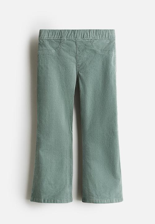 Flared corduroy treggings - dusty green
