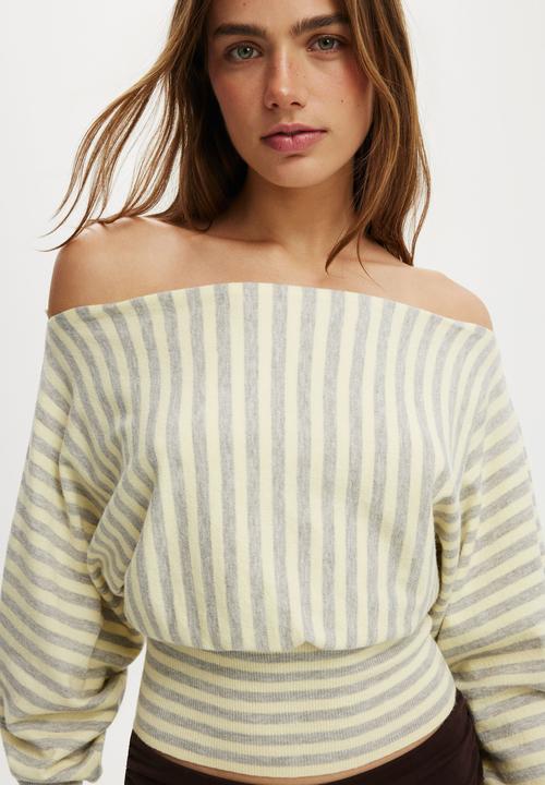 Cotton On - Everfine ls batwing knit - Butter Grey Marle
