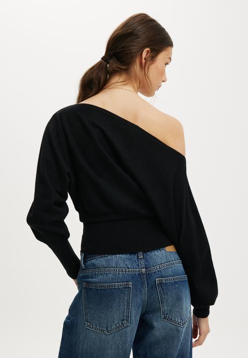 Cotton On - Everfine ls batwing knit - black