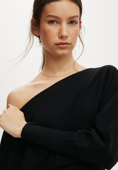 Cotton On - Everfine ls batwing knit - black
